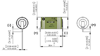 Tadiran 200 mAh Military Grade Lithium Metal Oxide Battery with Radial Pins (TLM-1530M/PT2)