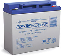 Power-Sonic PS Series 12V 18 Ah Sealed Rechargeable Lead Acid Battery (PS12180HD)