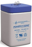 Power-Sonic PS Series 6V 5 Ah Sealed Rechargeable Lead Acid Battery (PS-650LS)