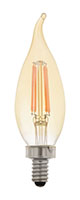 4 W, 2200K CCT Candelabra Base Decorative LED Bulb/Lamp - <br><i> Photo courtesy of OSRAM SYLVANIA Inc.</i>