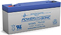 Power-Sonic PS Series 6V 3.5 Ah, 134 x 34 x 60 mm, Sealed Rechargeable Lead Acid Battery (PS-630)